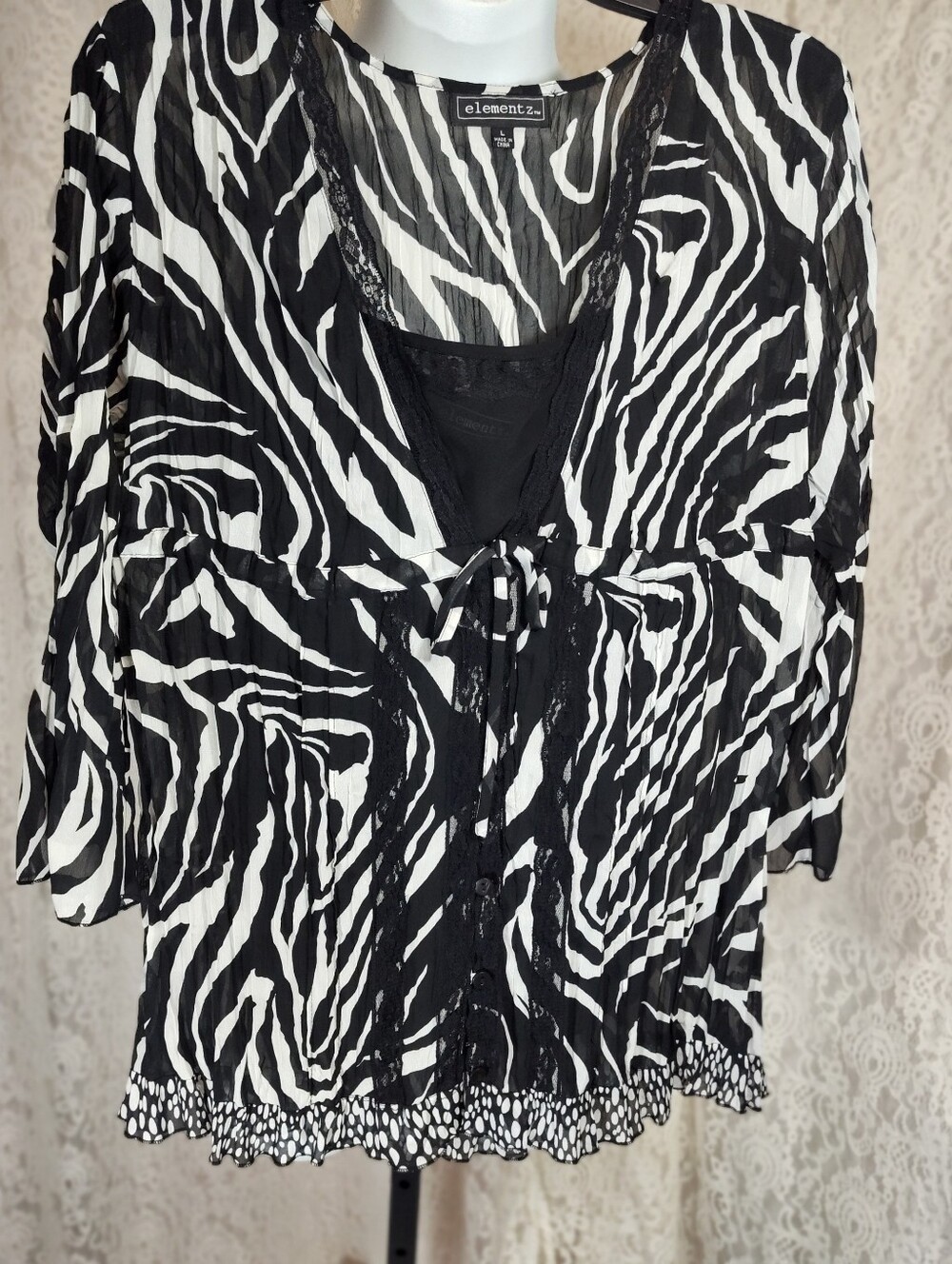 Elementz Zebra Print Top Set